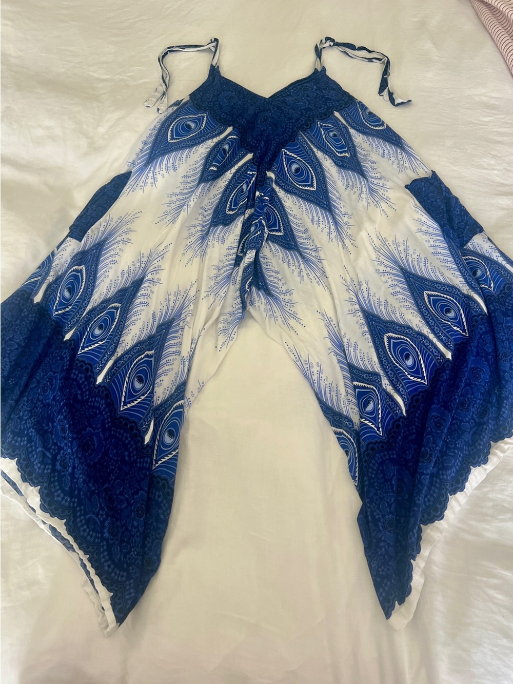 Blue & White Women's Romper